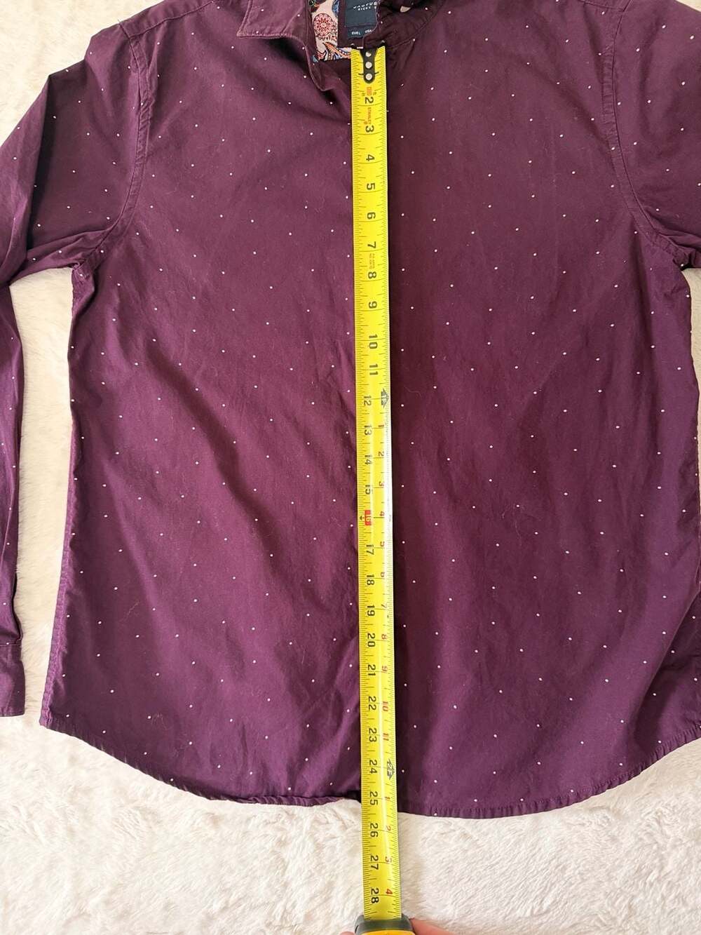 Cactus Man Ricky Singh Mens Shirt Large Maroon Burgundy Micro Dot Button - Picture 5 of 8